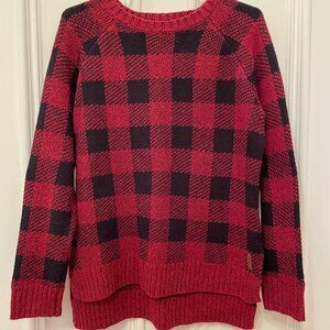 Roots plaid sweater.